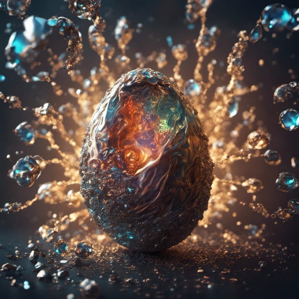 Diamond Embryo: Jewelry Texture in Splash Art Style