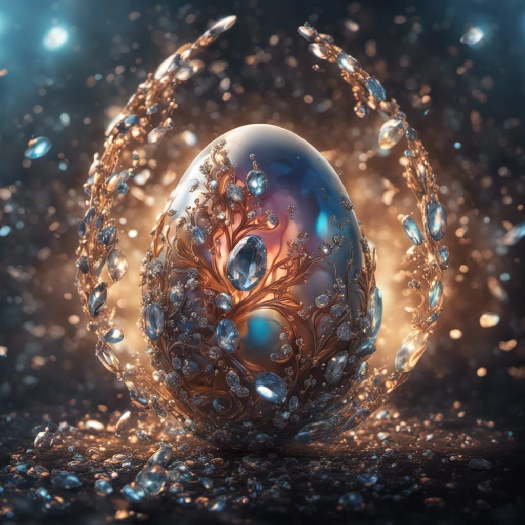 Diamond Jewelry Embryo: Hyperrealistic Concept Art