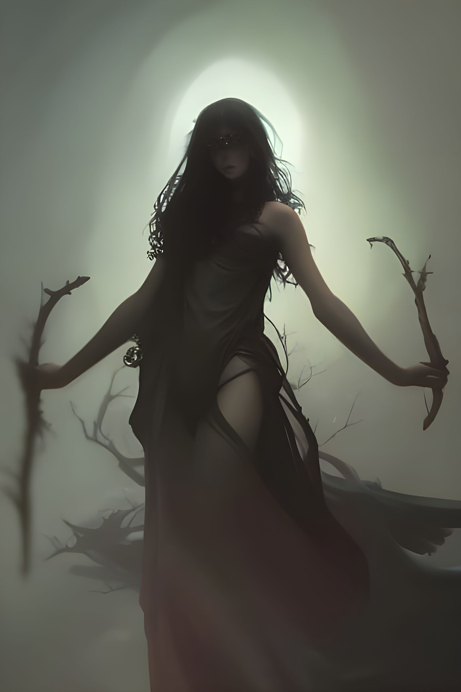 Gothic Fairy with Skull: A Dark Fantasy Portrait