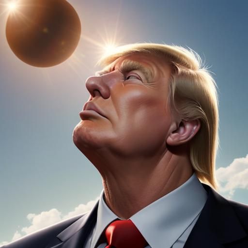 Muscular Man Looking Up at the Sun