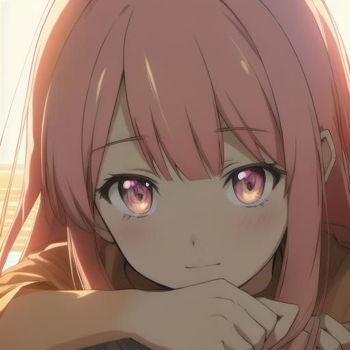 Anime Girl Portrait in Date Attire: Cel-Shaded Style