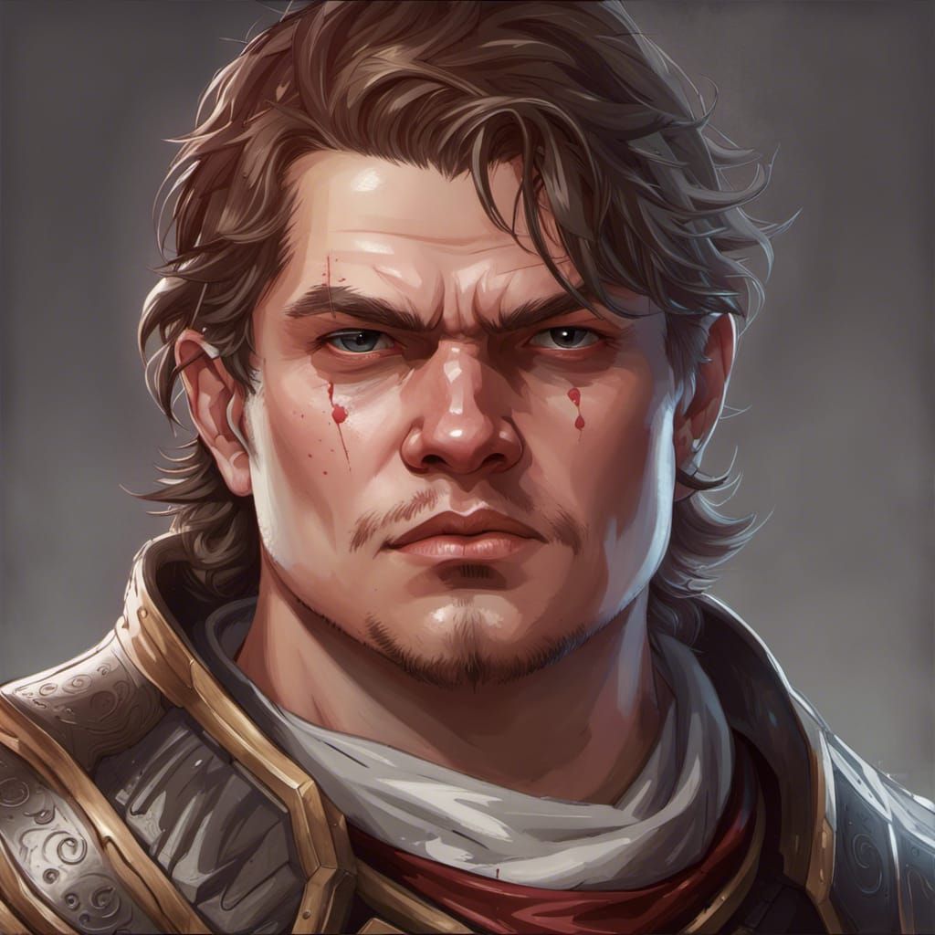 Blood Hunter Portrait in Digital Painting Style