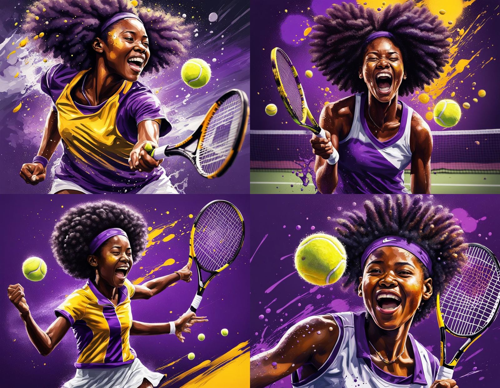 Happiness and Victory on the Tennis Court