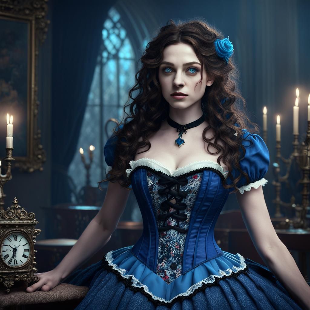 Dark Alice in Wonderland with Gothic Corset