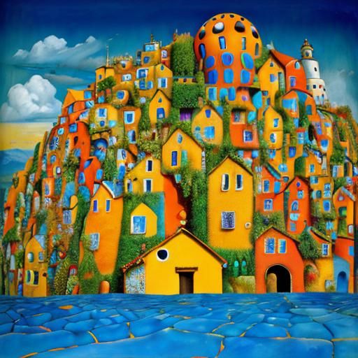 Extravagant Travel Scene in Oil Painting Style