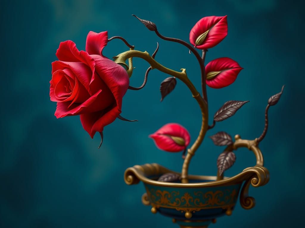 Rose in Flourishing Circle of Wonder