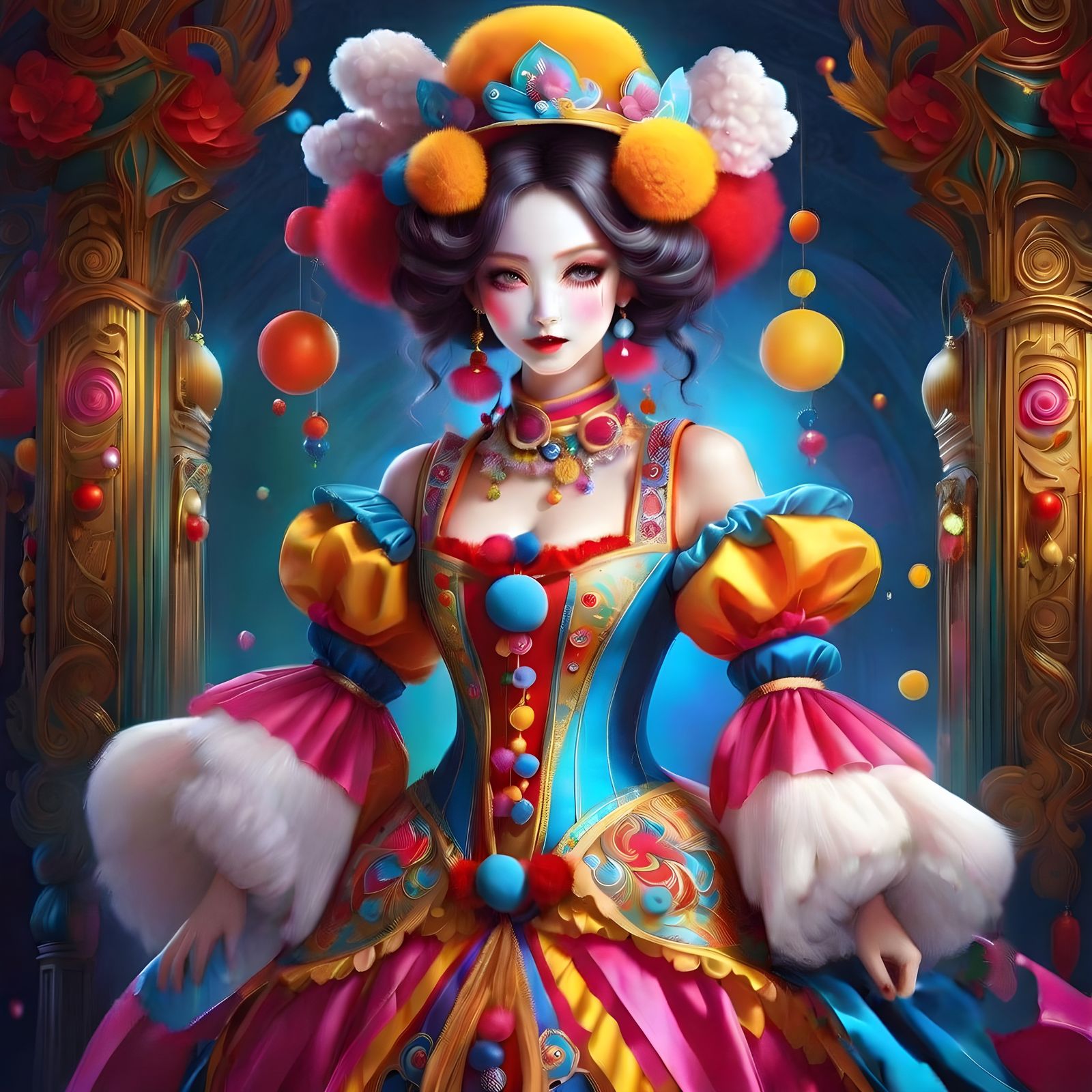 Enchanted Puppet Maiden in Whimsical Wonderland