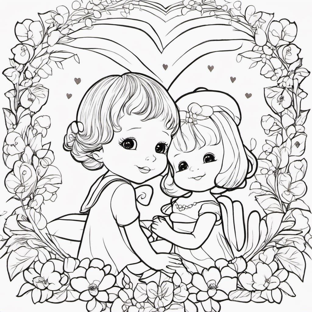 Sweet Valentine Toddler Cuddles in Precious Moments Style