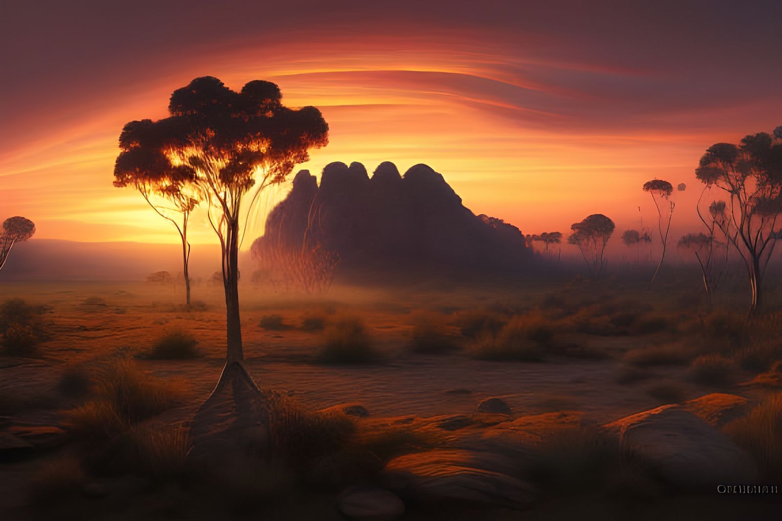 Australian Outback Sunrise: Detailed Photography