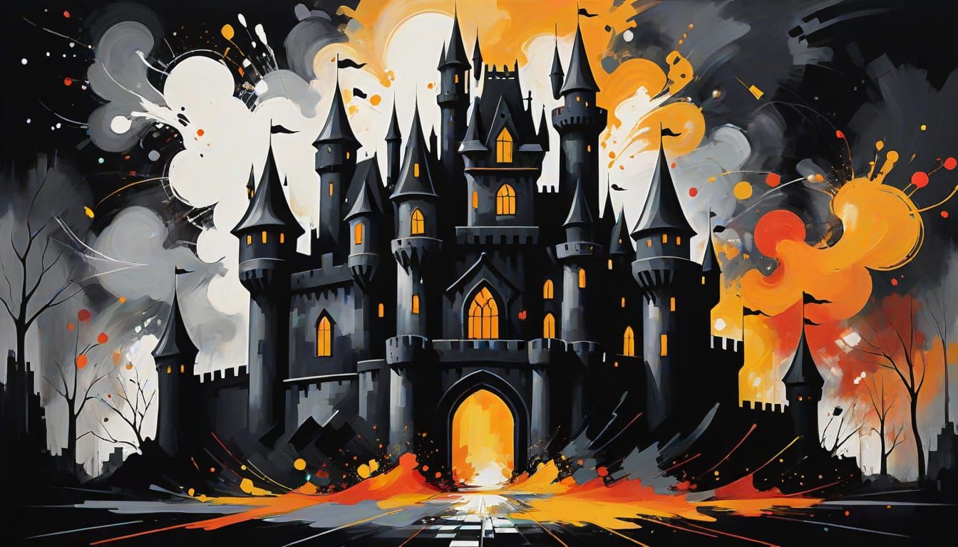 Joyce in Abstract Castle Auburn Scene