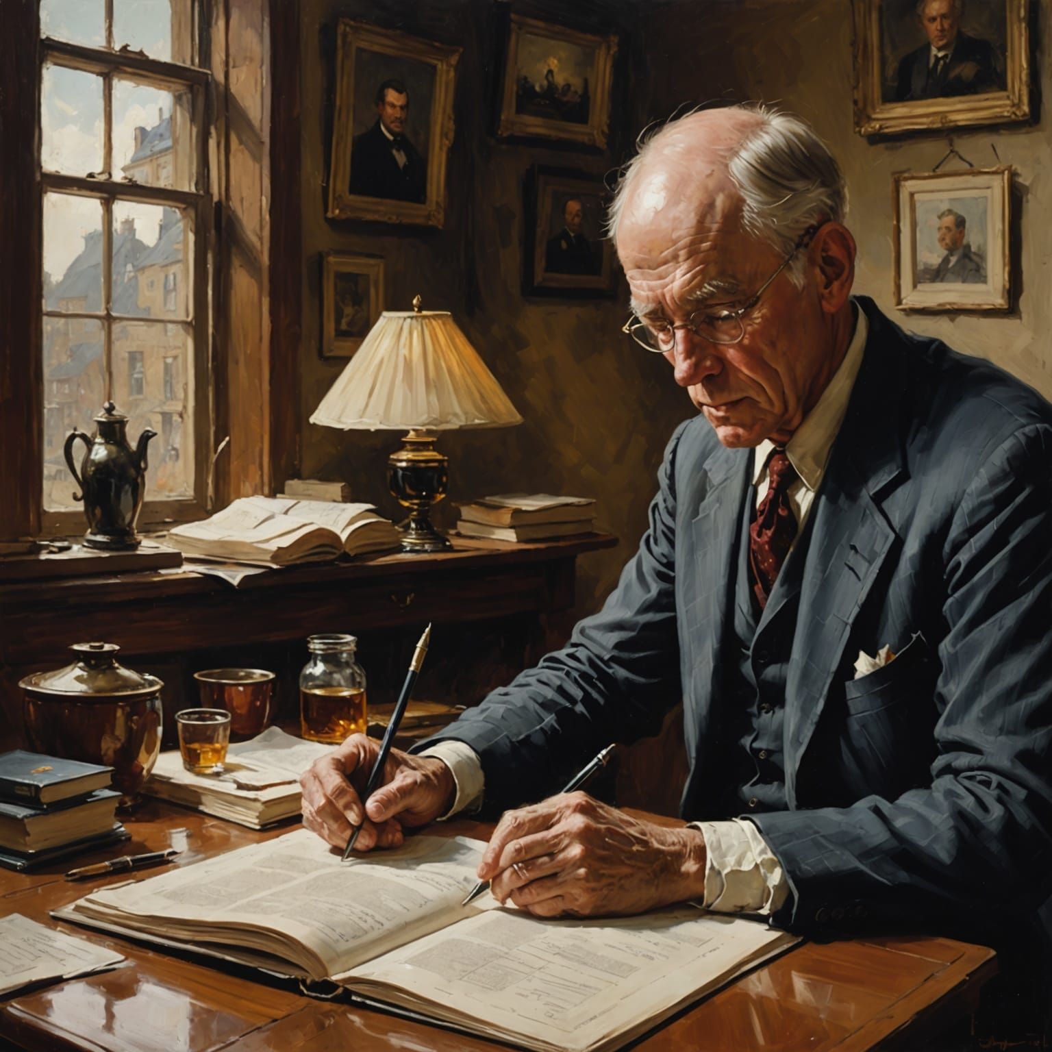 A Writer's Studio in Oil Paint