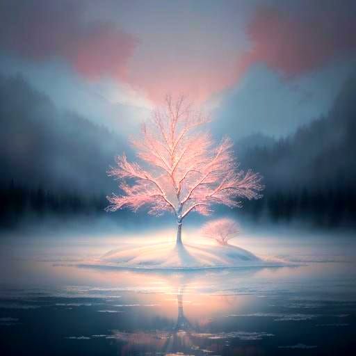 Snow Fairy Paints Pink Winter Landscape