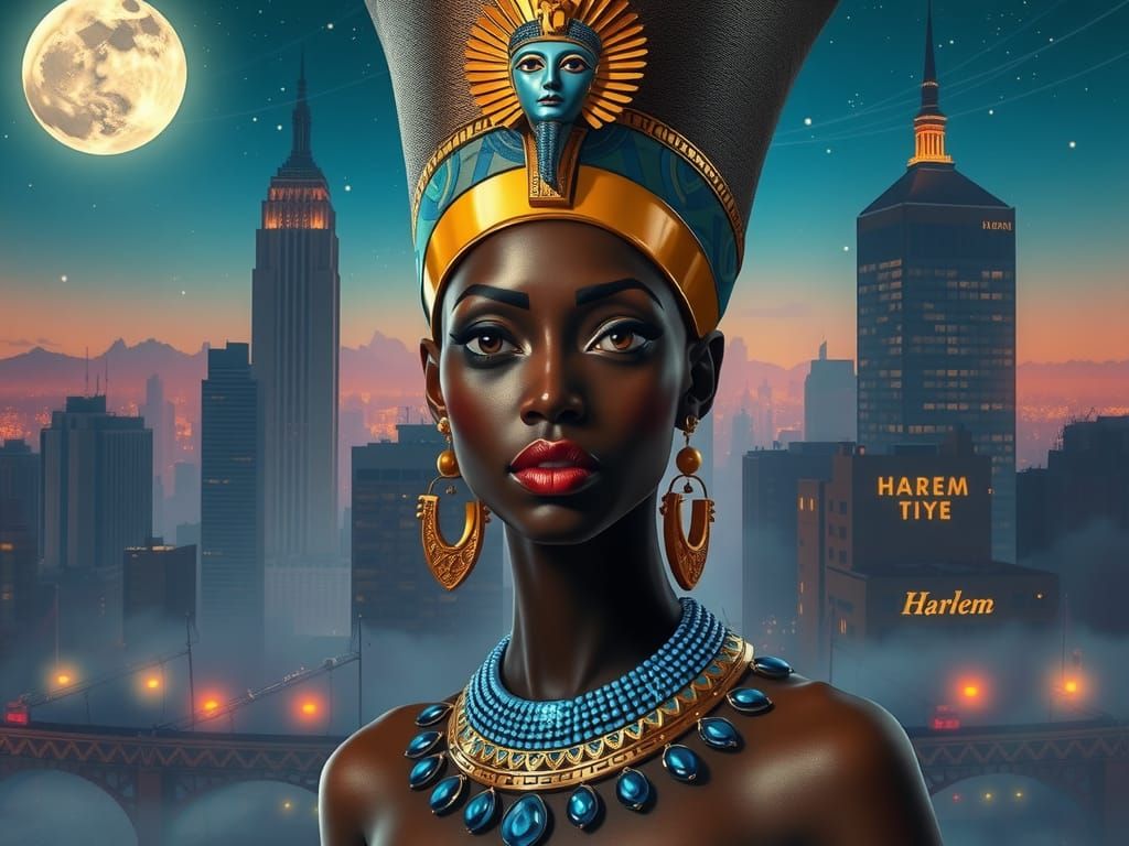 Queen Tiye in 1920s Harlem, Art Deco Style