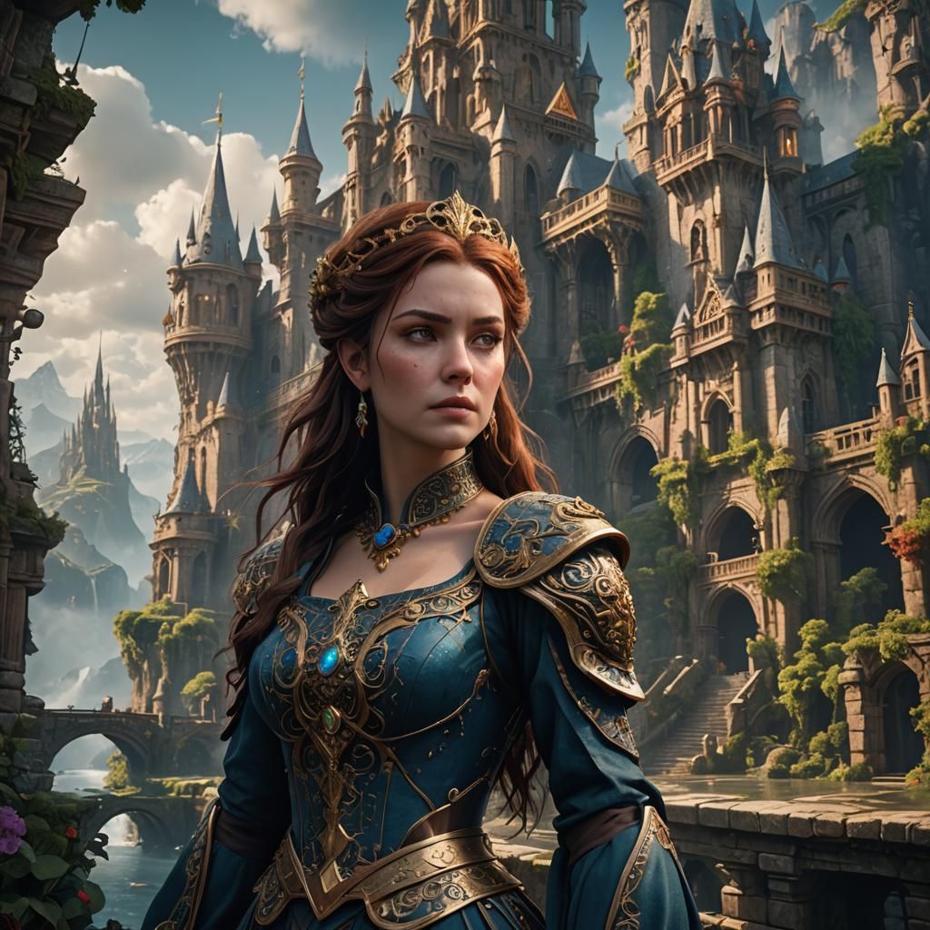 Detailed Matte Painting of Pauline in Fantasy Style