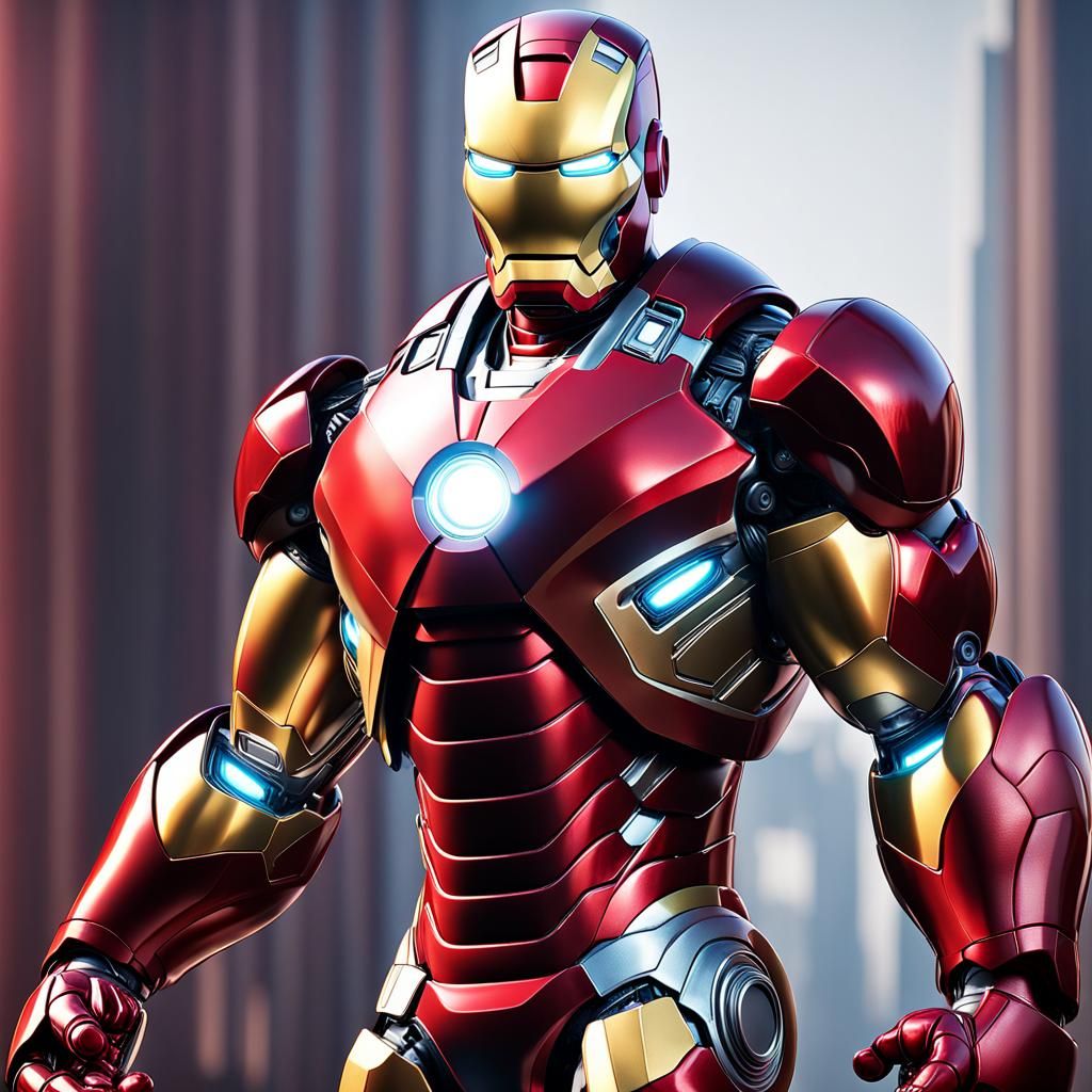 Iron Man Bodybuilder: Pixar-Style 3D Digital Art