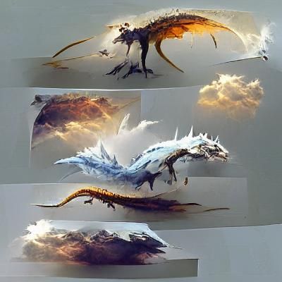 Majestic Dragon Soaring Through Misty Mountains
