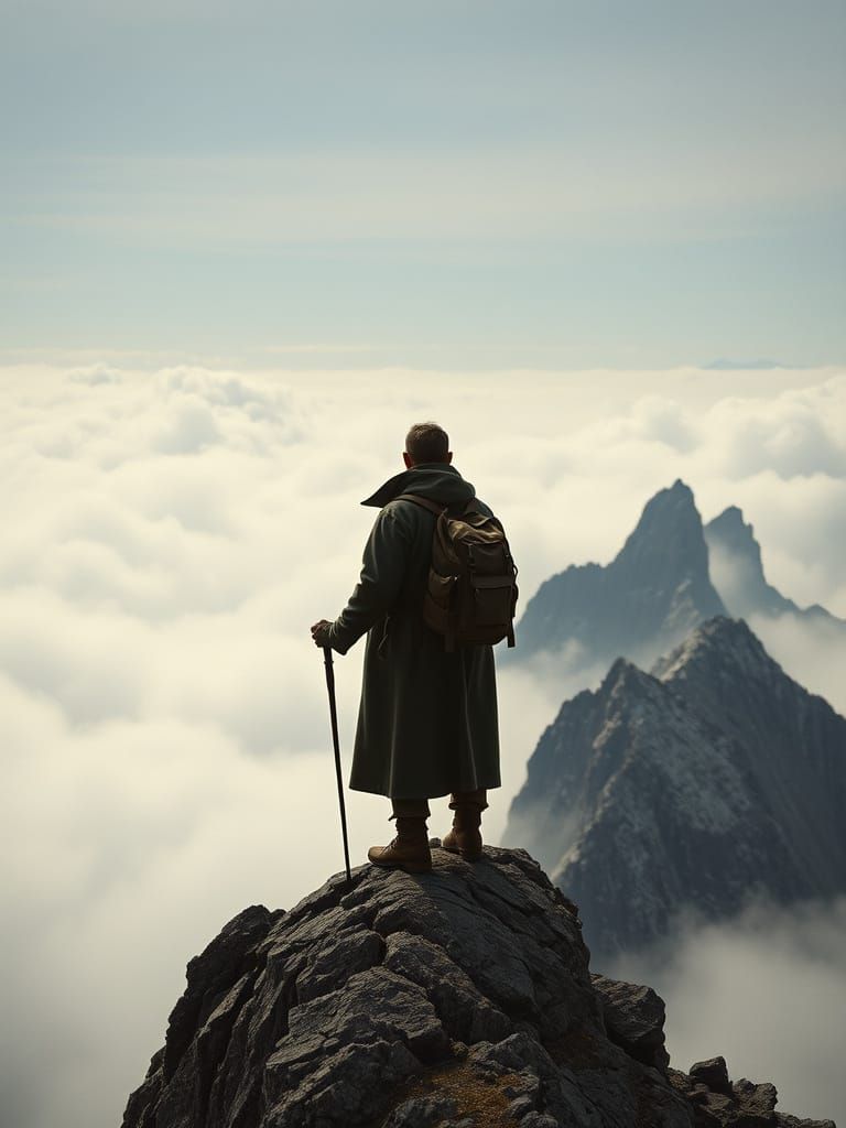 Wanderer Amidst the Misty Sea