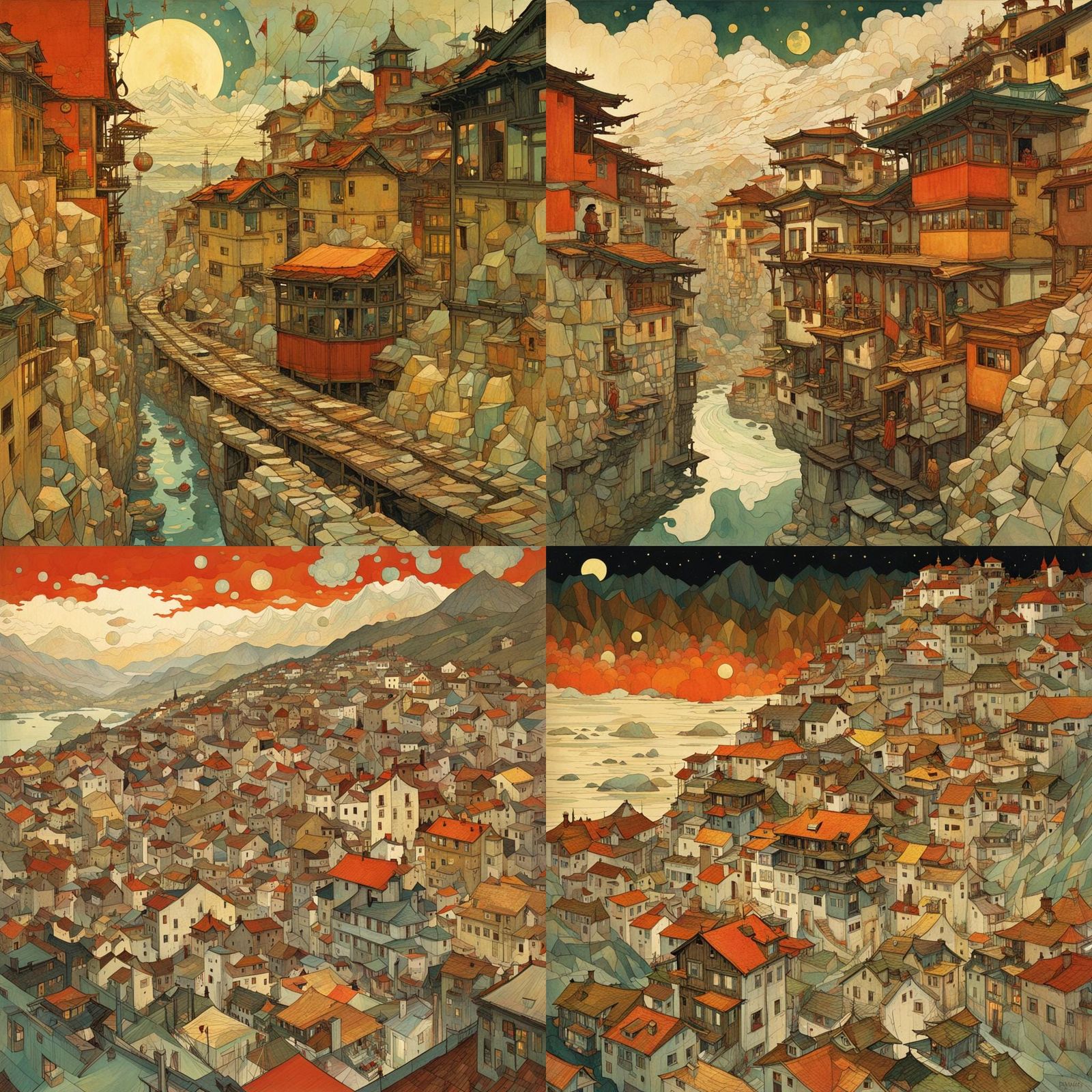 Surreal Portrait in Expressionist Illustrative Style