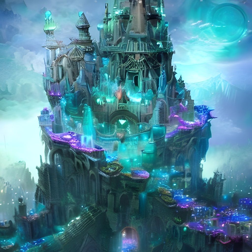 Dreamlike Castle in a Surreal Landscape
