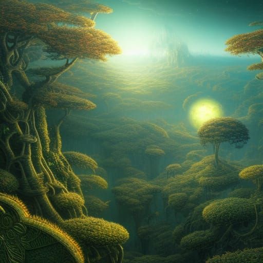 Lush Rogue Planet in Photorealistic Fairycore Style