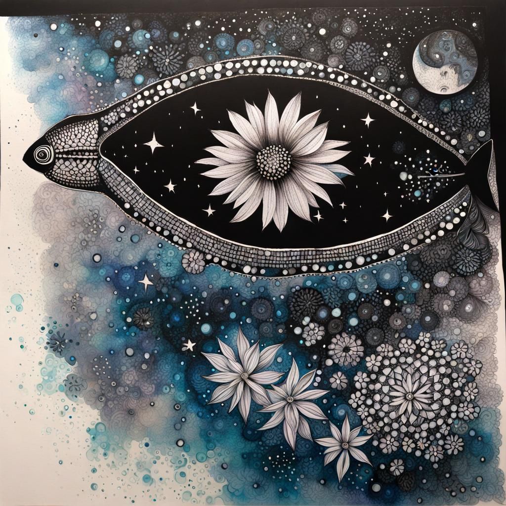 Zentangle Tortoise Cityscape in Comic Art Style