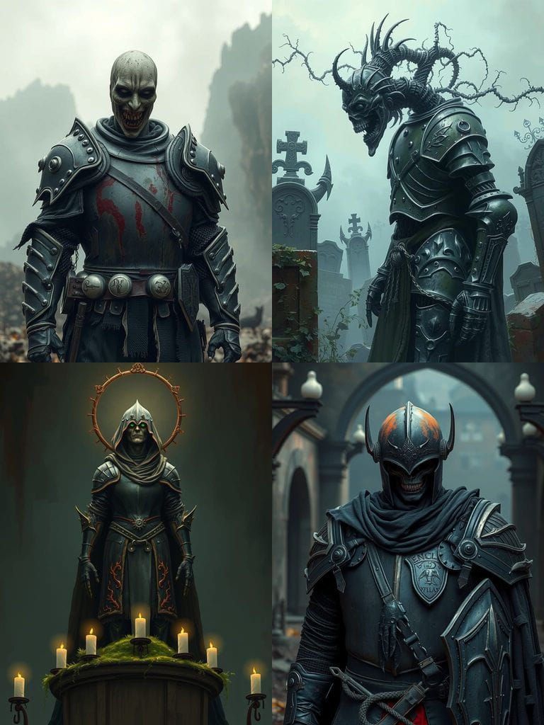 Dark Fantasy Zombie Knight in Macabre Armor