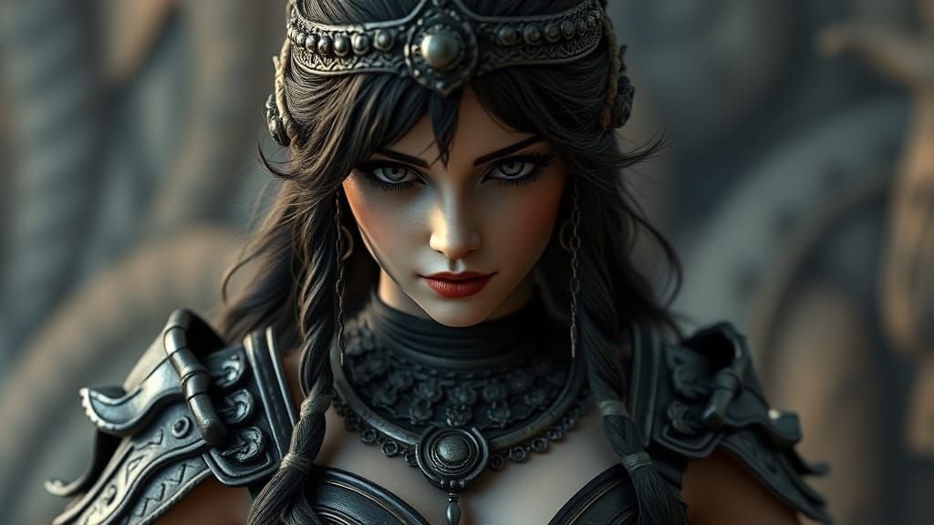 Gothic Victorian BJD Doll in Xena Warrior Princess Costume