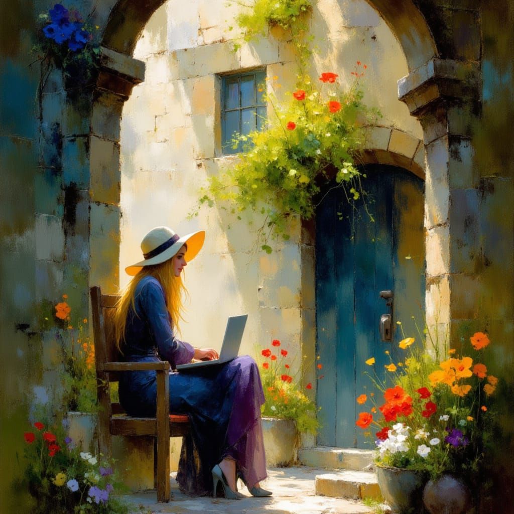 Gamer in Dreamscape: Whimsical Fusion of Past and Present