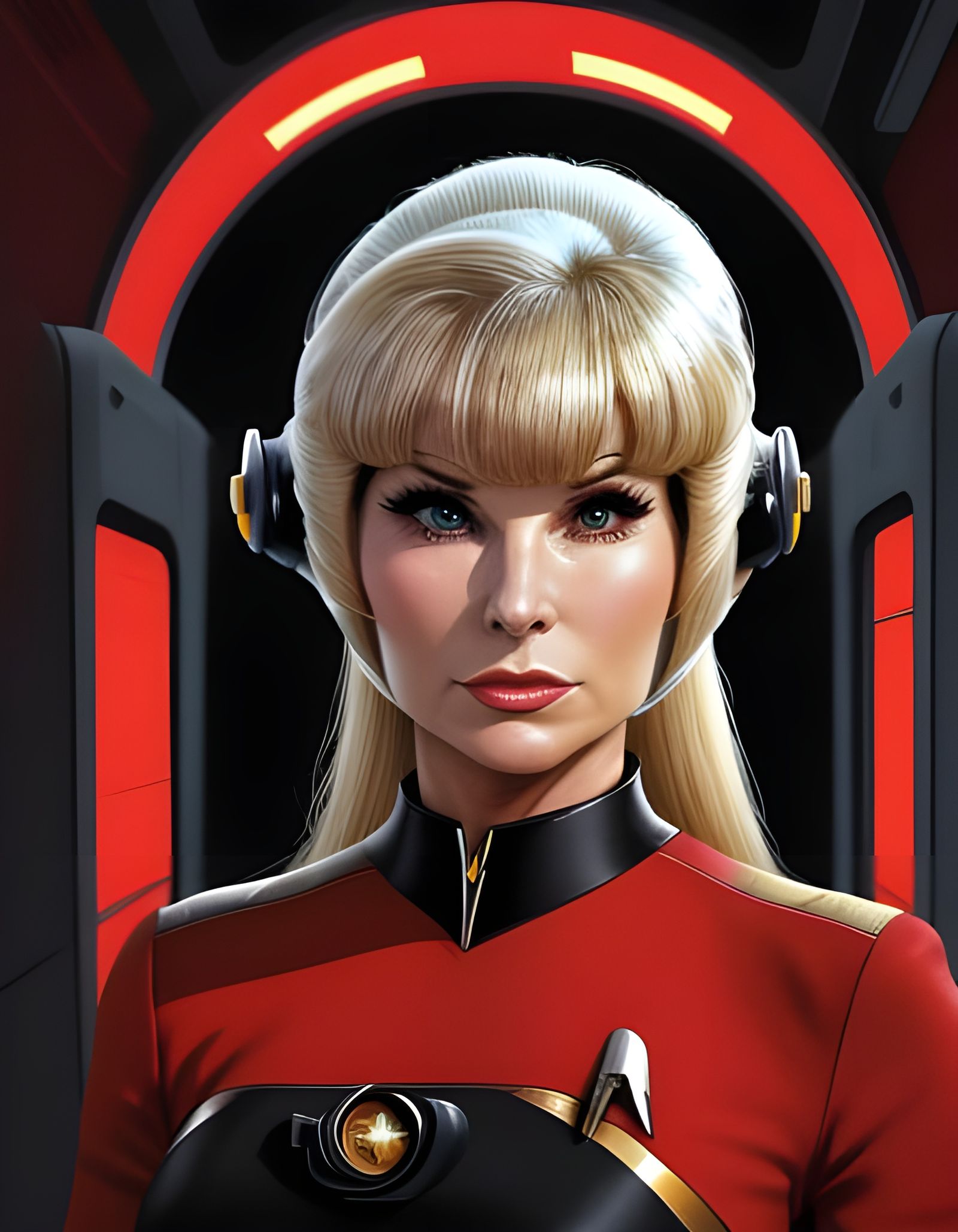 Retro Futuristic Starfleet Officer in Classic Enterprise Cor...