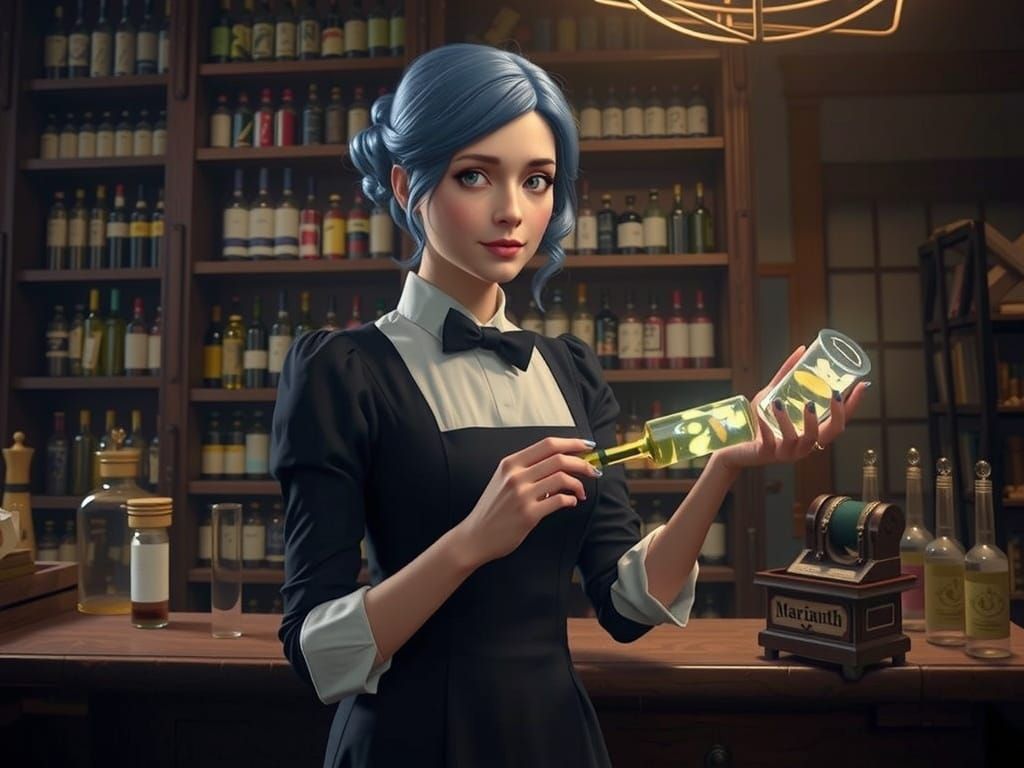 Confident Woman Holds Radium in Vibrant Digital Art