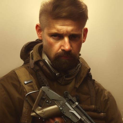 Post-Apocalyptic Paramilitary Officer Portrait in Unreal Eng...