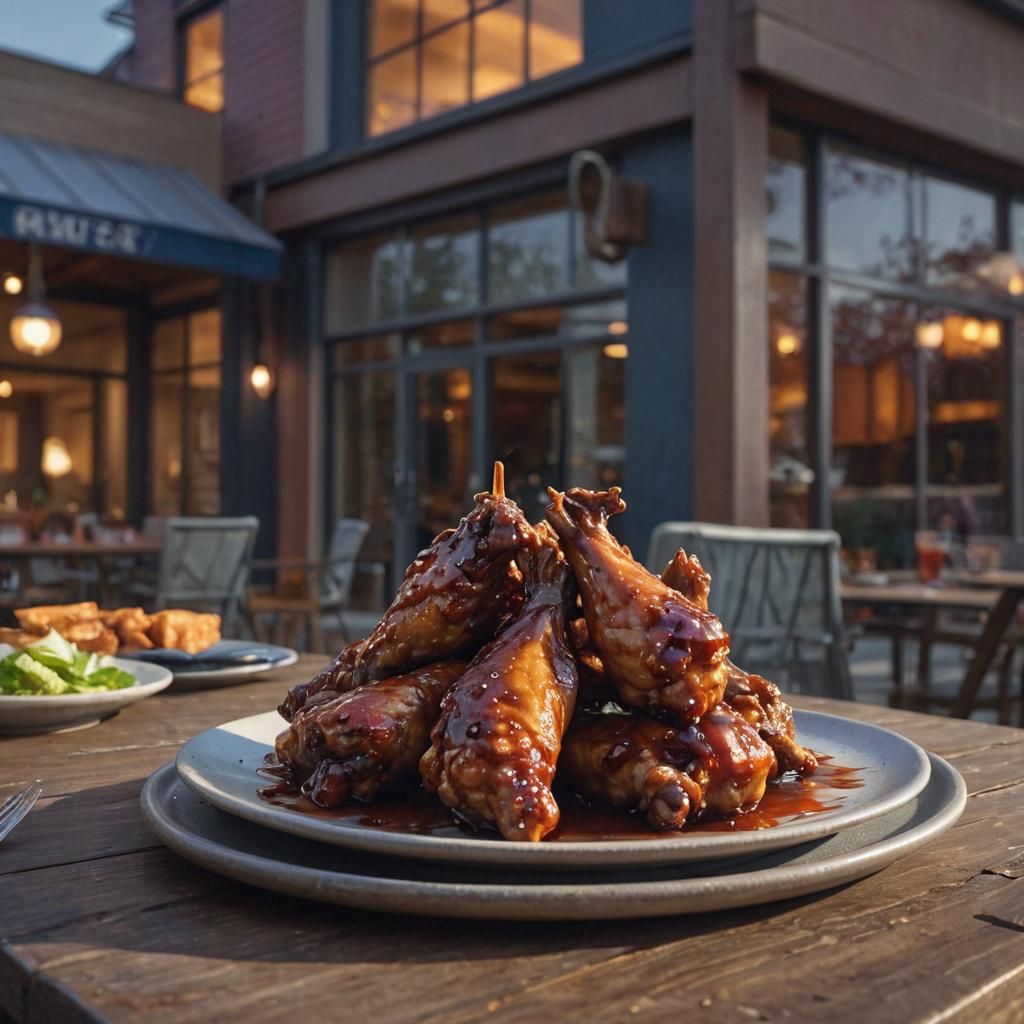 Barbecue Wings at Lavish Restaurant: Fantasy Concept Art