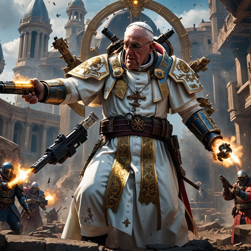 Pope Shoots Gun in StarCraft 2: Matte Painting