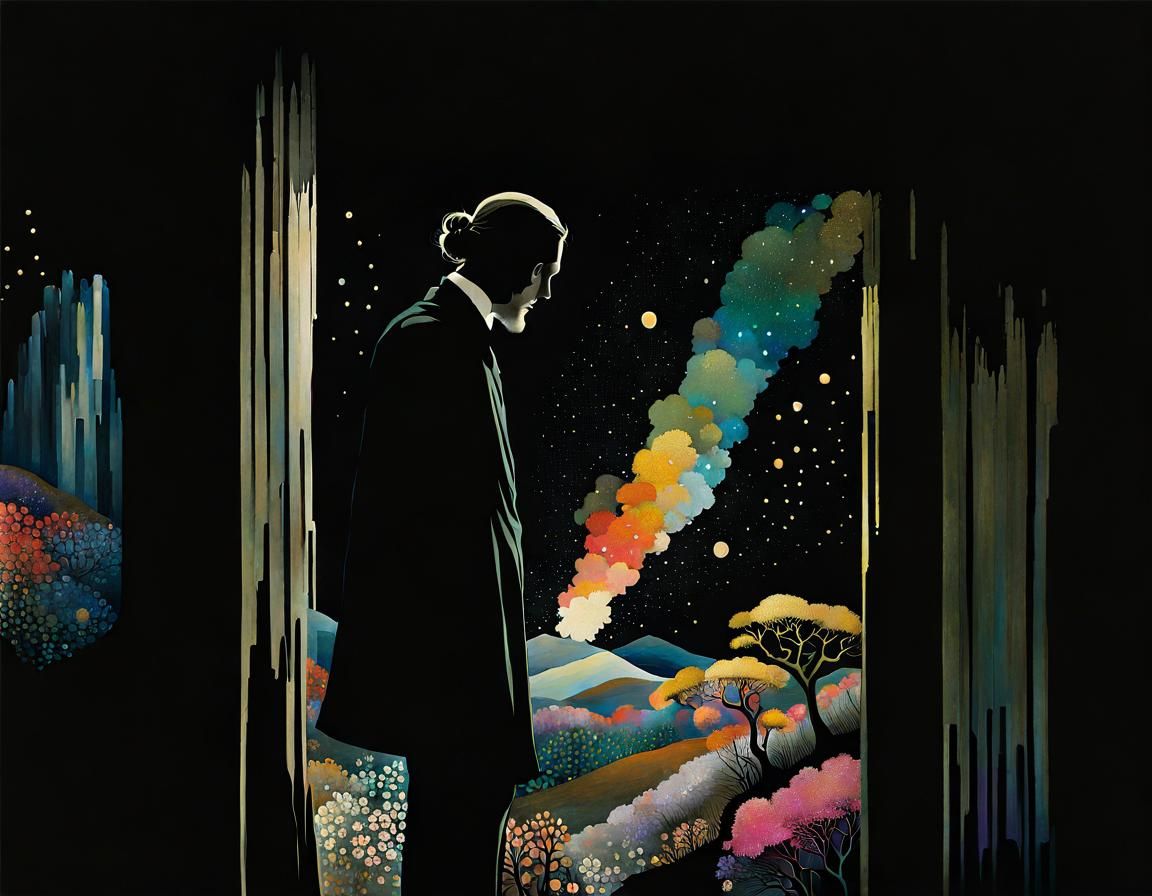 Chiaroscuro Landscape with Glitter and Wax Trees