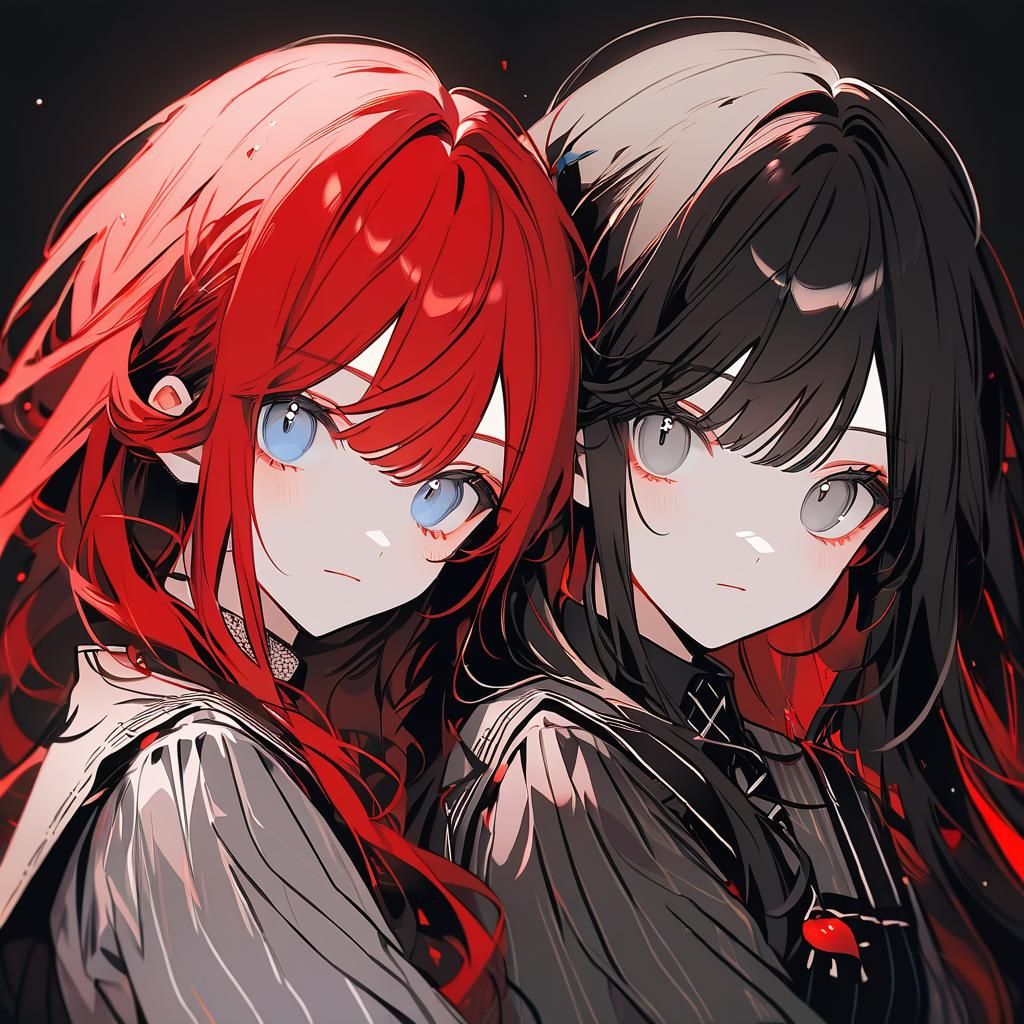 Portrait of Two Girls Hugging