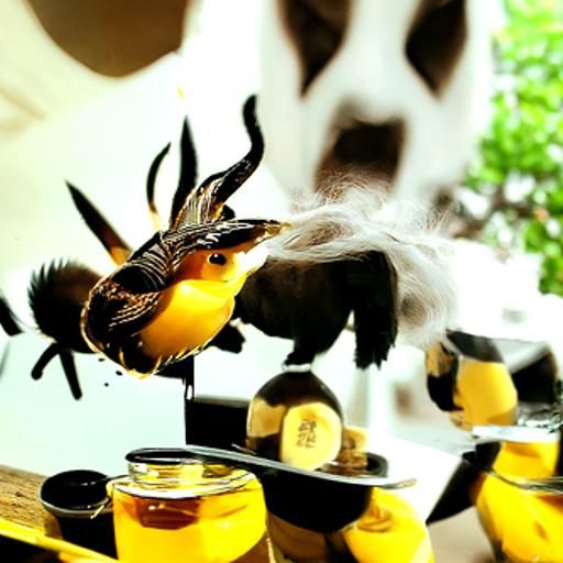 Fantastic Bird Immersed in Honey