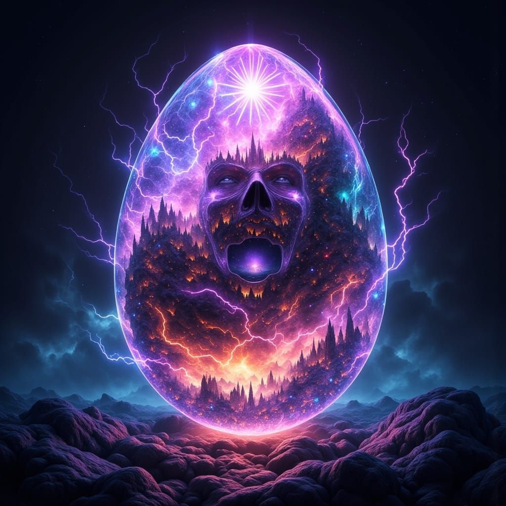 Cosmic Egg in Thunderbolt Trap: Abstract Reality