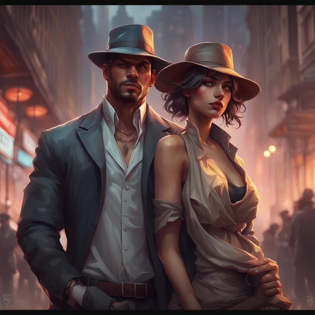 Gangster Shields Girlfriend: Hyperdetailed Portrait