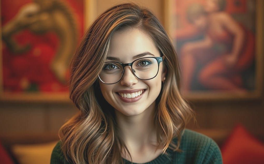Smiling Woman Portrait in Photorealistic Style