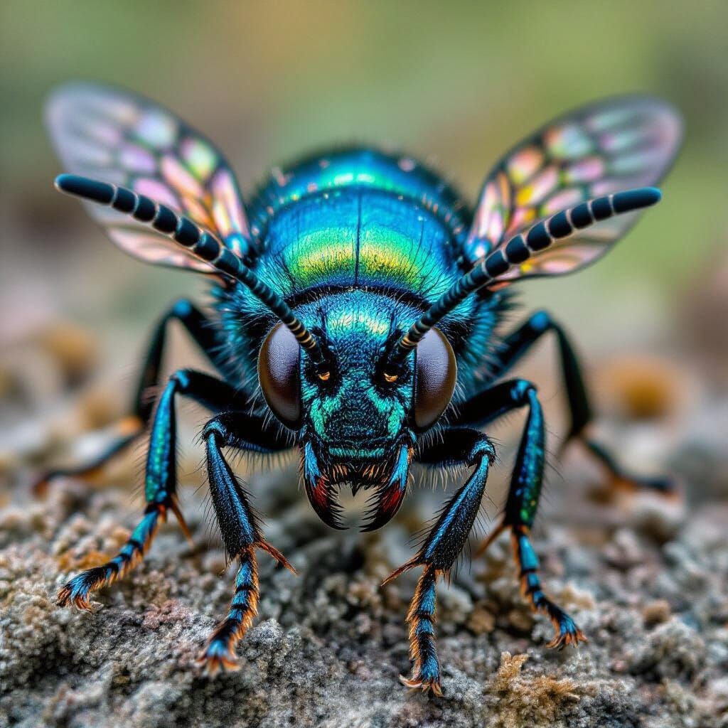 Mystical Insect Close-Up: Symbolic Color Photography