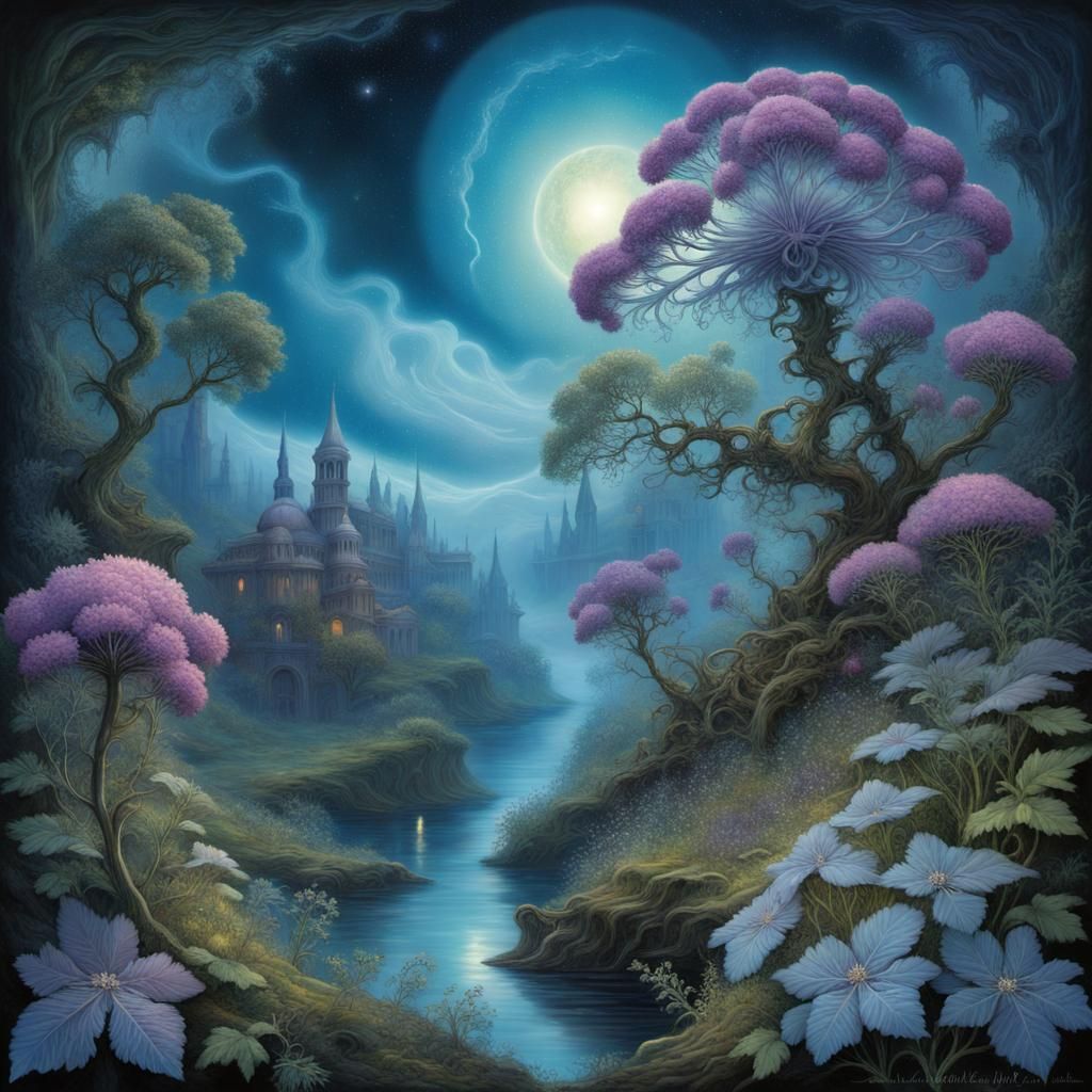 Ethereal Botanical Universe in LightWave3D Style