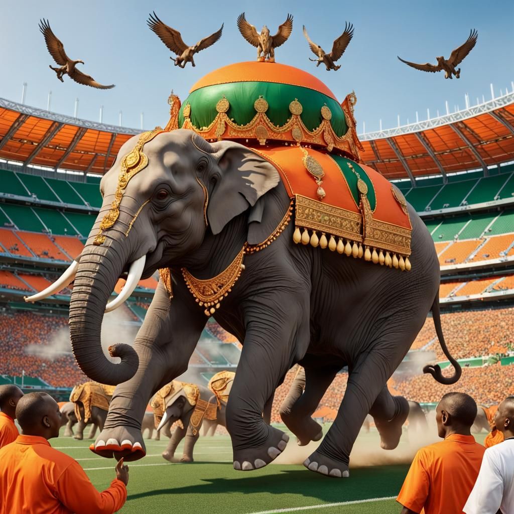 Giant Jeweled Eagle Overpowers Elephants