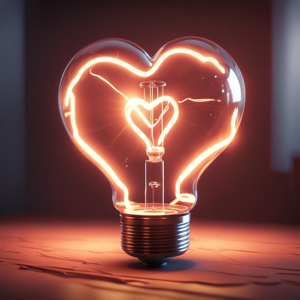 Heart Lightbulb: Love and Inspiration in 3D