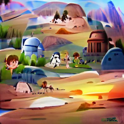 Star Wars Cartoon Landscape