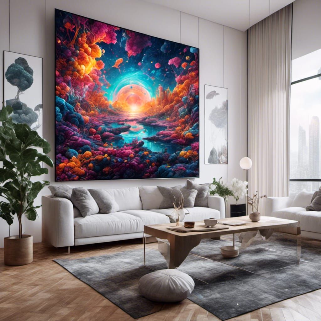 Pixel Art Computer Screen in Modern Condo