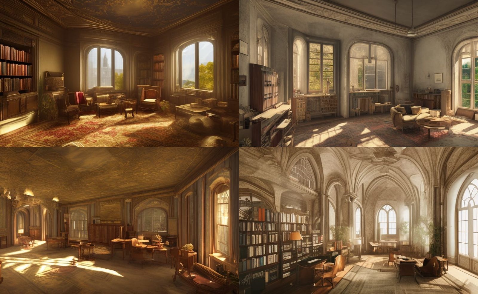 Dark Academia Professor's Library in 3D Rendering