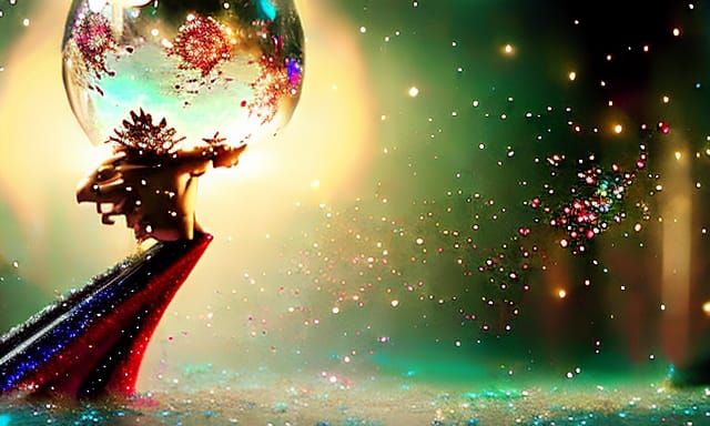 Exploding Snowglobe in Mythical Fantasy Setting