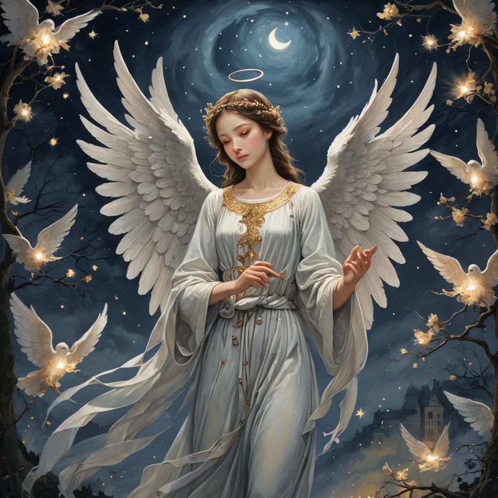 Ethereal Night Angel Digital Art