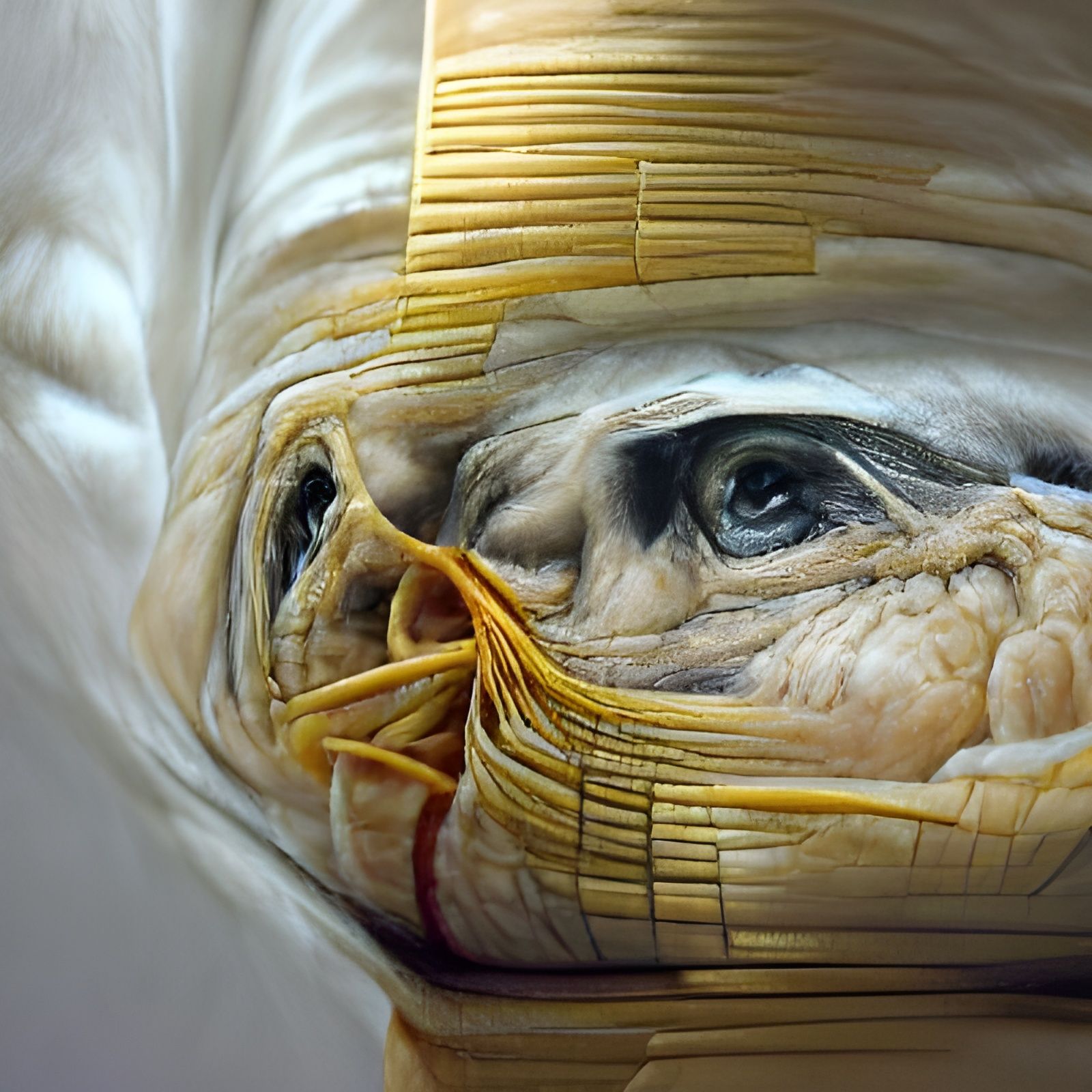 Hyperrealistic Close-Up Portrait of a Mummy