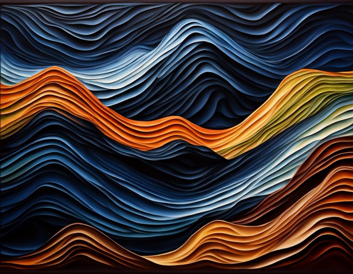 Abstract Bodyscape in Impasto Style with Chiaroscuro